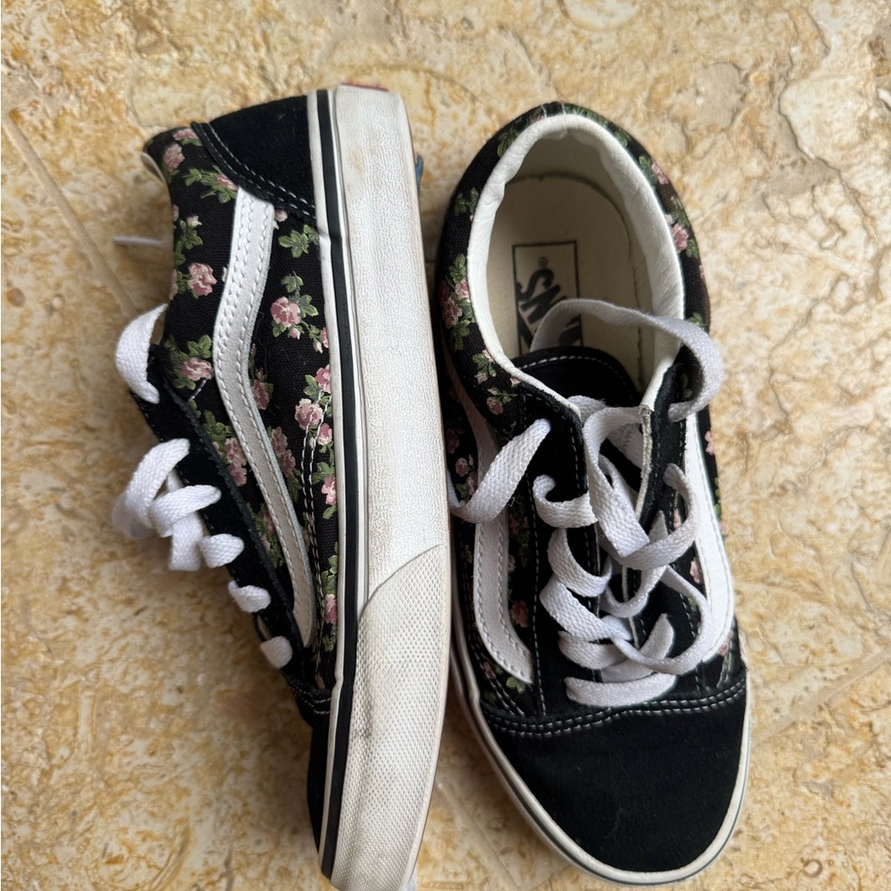 Floral Black and White Sneakers